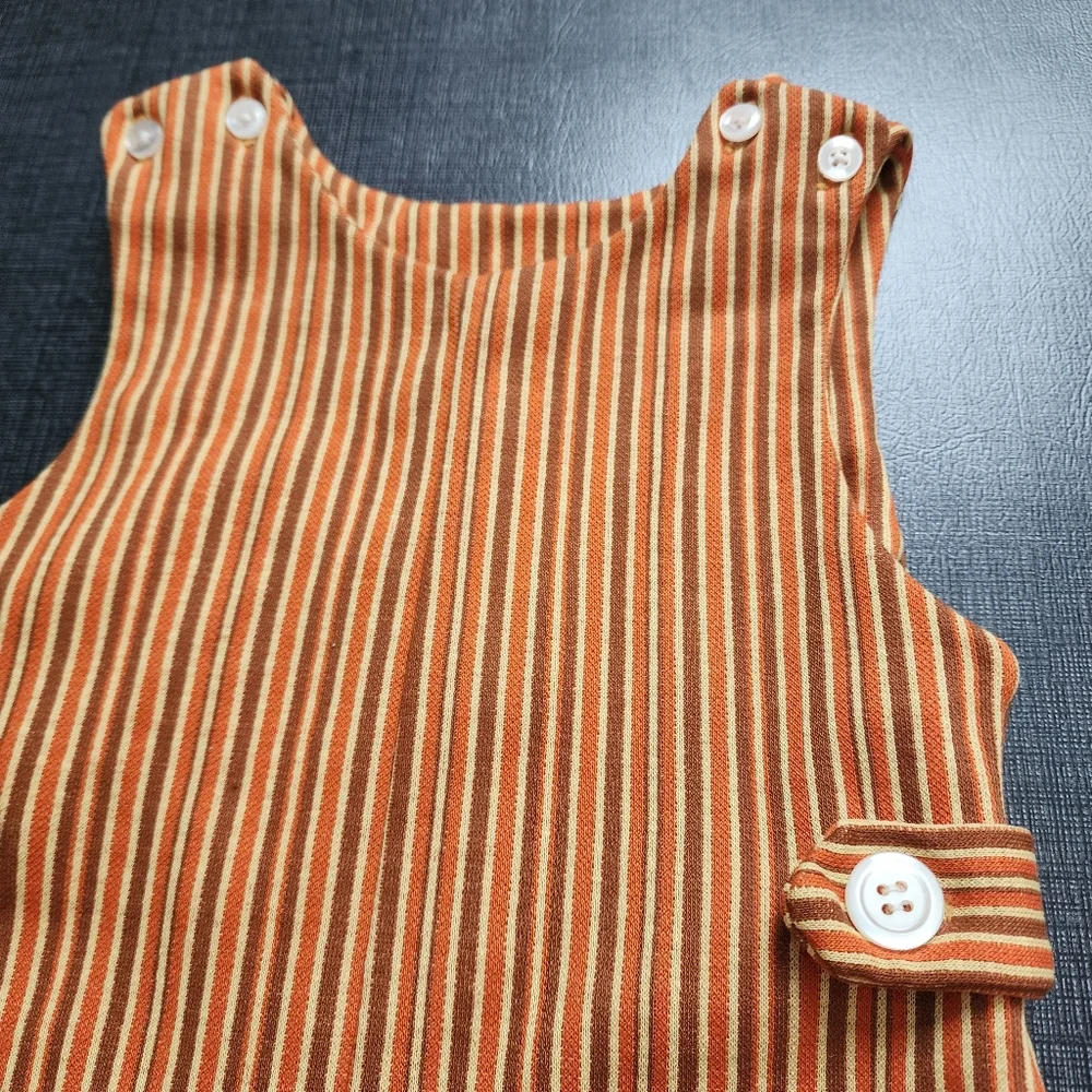 VINTAGE 70's baby striped jumper in orange size 3T‎